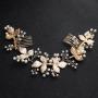 Handmade Rhinestone Pearl Hair Accessories wedding hair comb rose gold Handmade Rhinestone Pearl Hair Accessories wedding hair comb rose gold
