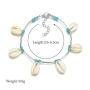 2019 summer hot sale jewelry blue beads summer beach sea shell anklet for ladies