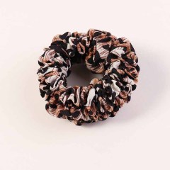 2020 new fashion girls printed leopard striped pleated hair scrunchies