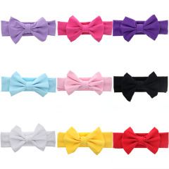 Amazon hot sale 8 color newborn baby kids bows hairbands for girls hair accessories