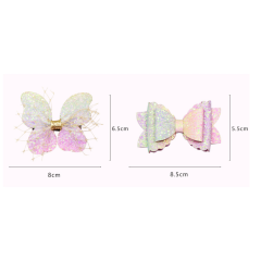 Best selling butterfly hairpin party hair accessory girl sequin bow bling hair clips