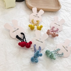 Korean new simple Mickeys rabbit love five-pointed star small rubber band plush solid color kids hair tie