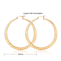 Wholesale fashion 18k gold plated round frosted copper earrings for women