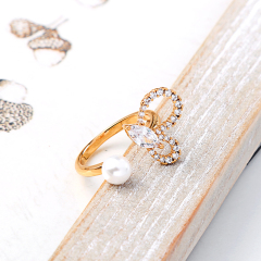 2019 designs ladies girls princess accessories jewelry gold jewelry pearl ring