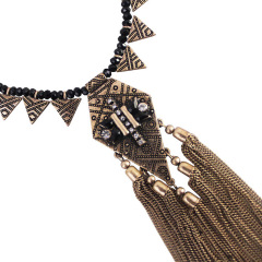 customized Amazon ins korean africa fashion statement bohemia boho handwork jewelry tassel necklace for women