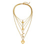 wholesale wish Amazon ins fashion gold rose heart chain choker multi-layer necklace for women lady girls