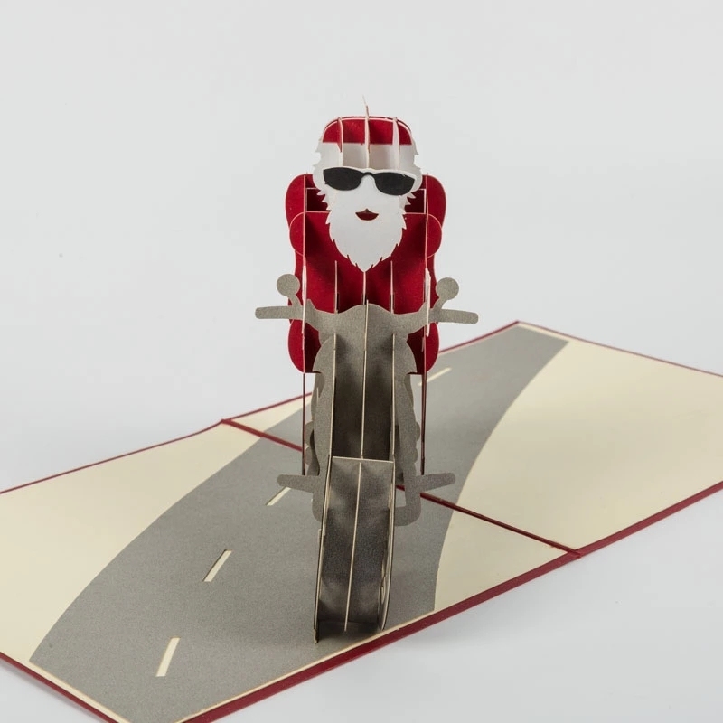 New year custom handmade christmas laser cut number cake 3d pop up card