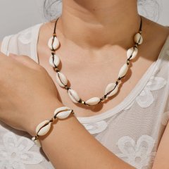 2020 Amazon Hot Sale bohemian accessories natural shell bracelet necklace set wholesale