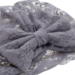 High quality newborn girl bow turban soft lace baby turban headband