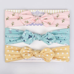 3pcs indian flower headbands children's bow cotton fabric hair band