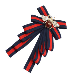 INS amazon korean latest fashion girls Fabric Canvas Corsage Collar Necktie swan ribbon bow tie brooches