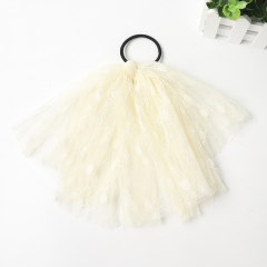 korean bulk custom Super fairy solid color ribbon elastic chouchou lace hair ties