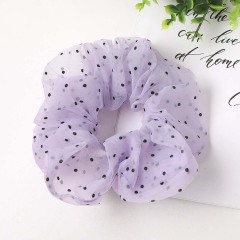 2020 wholesale girls transparent dot mesh large organza scrunchies for hair