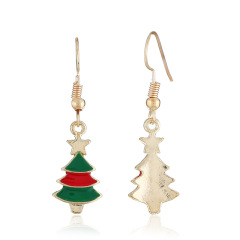 2019 trendy wholesale women jewelry paint alloy star christmas tree earrings