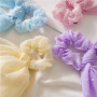 2020 spring and summer solid color large chiffon hair scrunchies for girls