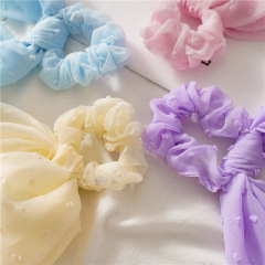 2020 spring and summer solid color large chiffon hair scrunchies for girls