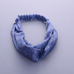 New Women brown Cross Knot wave Dot Headband Twisted Knotted Hair Bands