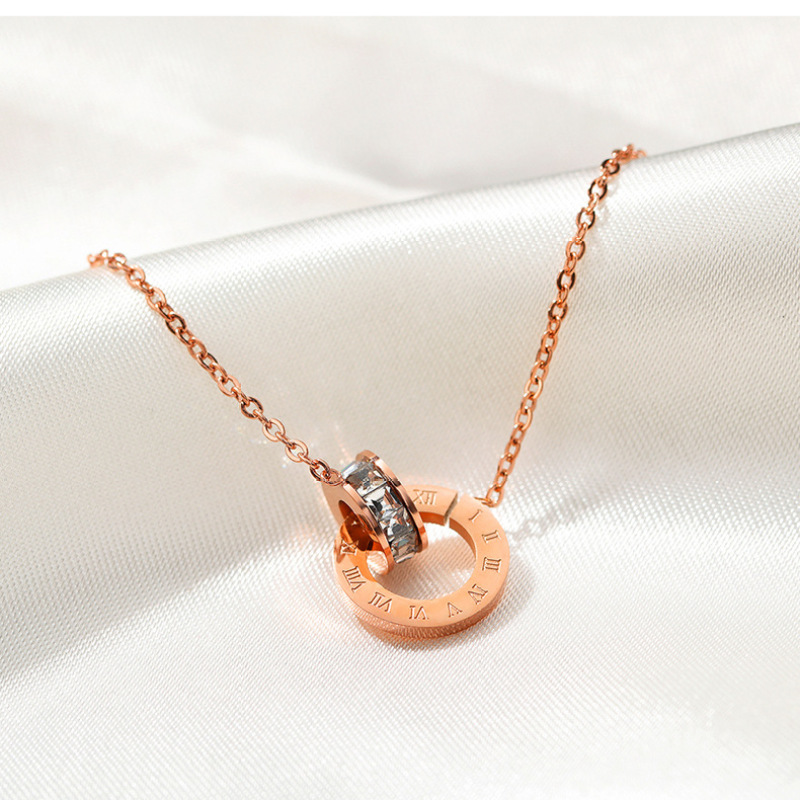 Korean design custom jewelry Roman numerals earnings stainless steel necklace Korean design custom jewelry Roman numerals earnings stainless steel necklace