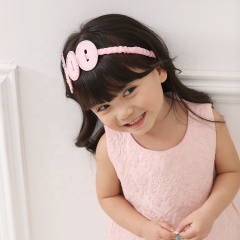 Ins hot sale pink color 100-day hair band rhinestones bows girl birthday crown head band jewelry