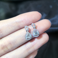 18K Gold Plated Silver Brilliant Cut Simulated Diamond CZ Moissanite Stud Earrings