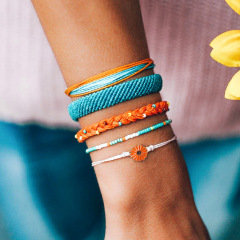 wholesale waterproof string sunflower handmade seed beads friendship bracelet
