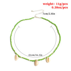 Wholesale fashion jewelry green beads women necklace with shell