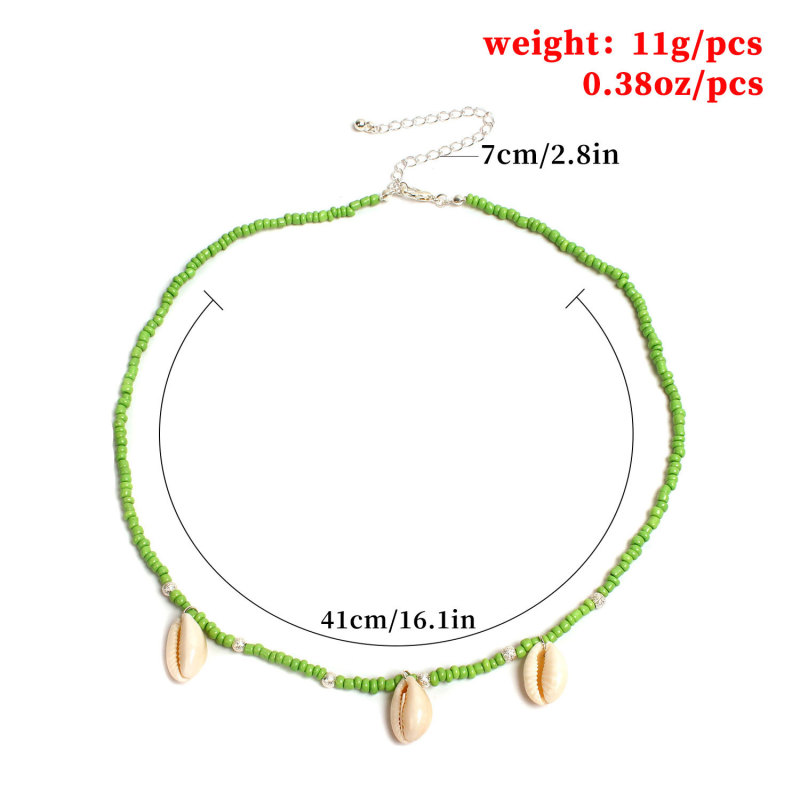 Wholesale fashion jewelry green beads women necklace with shell Wholesale fashion jewelry green beads women necklace with shell