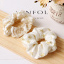 Wholesale white soft wristband elastic traceless pure silk hair tie