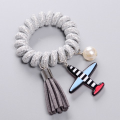Glitter sequin hair cord Accessories women Tassel pearl Hair Coil Rings hair ties