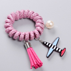 Glitter sequin hair cord Accessories women Tassel pearl Hair Coil Rings hair ties