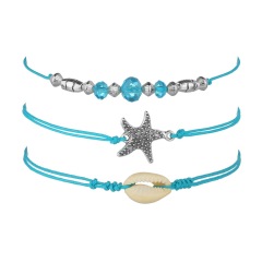 Ballerina jewelry 3pcs beach ankle bracelet shell anklet chains sets for women Ballerina jewelry 3pcs beach ankle bracelet shell anklet chains sets for women