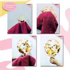 Pink tassel banner confetti latex balloon 1st birthday party decorations