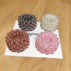 Amazon hot sale influencer girls women Hair accessories wide hair ties with pearls