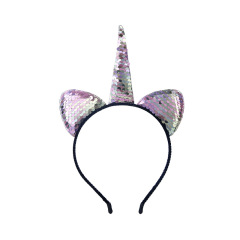 Colorful hair accessories glitter bling sequin cat ear unicorn headband