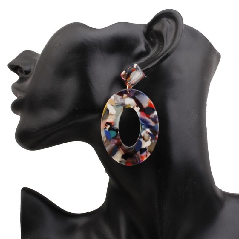 Vintage Big Charm Chandelier Earrings Dangle Round Circle Acrylic drop Earring Vintage Big Charm Chandelier Earrings Dangle Round Circle Acrylic drop Earring