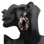 Vintage Big Charm Chandelier Earrings Dangle Round Circle Acrylic drop Earring Vintage Big Charm Chandelier Earrings Dangle Round Circle Acrylic drop Earring