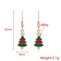 2019 trendy wholesale women jewelry paint alloy star christmas tree earrings