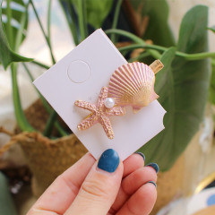 Victoria baroque exaggerated Pin metal pearl hair accessories sea shell hair clip