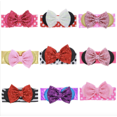 2020 Top selling colorful custom cottonwave point bow knot hair band girls hair accessories
