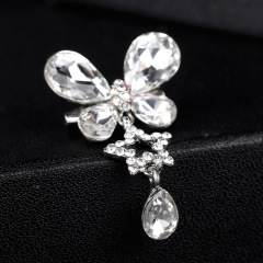 Fashion Vintage Women Accessories Lady butterfly star Pendant Crystal brooches