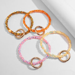 new fashion key ring colorful silicone sport bracelet wristlet bangle keychain for women