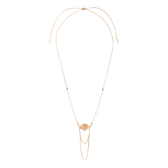 2019 New fashion womens beautiful pearl long gold beach shell necklace