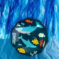 Bule Disposable Tableware supplies boy Kids whale sea animal party cutlery paper plates Bule Disposable Tableware supplies boy Kids whale sea animal party cutlery paper plates