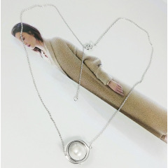 Korean fashion valentine's day christmas gift jewelry silver women pearl necklace silver 925