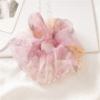 Spring and summer new thin organza yarn psychedelic color oversized hair scrunchies