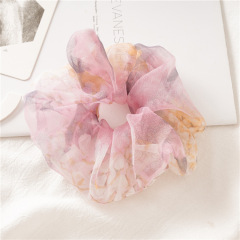 Spring and summer new thin organza yarn psychedelic color oversized hair scrunchies
