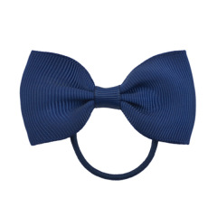 Amazon hot sale baby hair accessories children's solid color elastic bow hair ties for girls