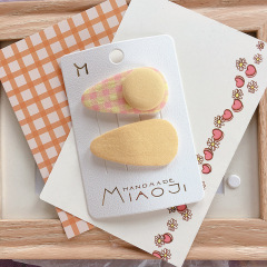 New design 2pcs/set cute mCandy-colored big buttons girls baby hair clips for kids