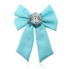 Korean style fashion women corsage alloy inlaid ribbon bowknot brooch for college