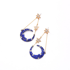 2019 Wholesale lovely silver gold half shape sailor moon star earring